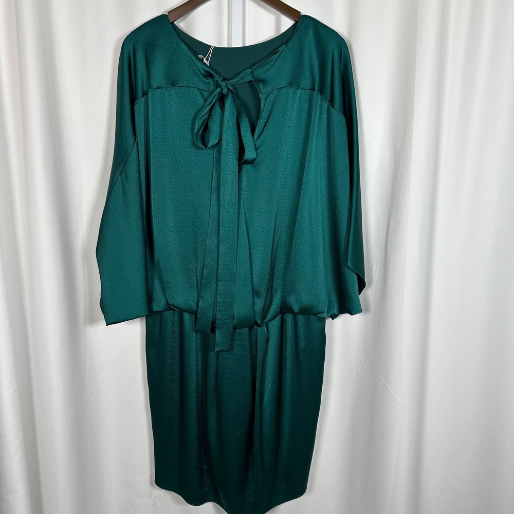 NWT Trina Turk Green Acacia Manhattan‎ Dropped Waist Dress XL Feminine Party - Picture 4 of 10